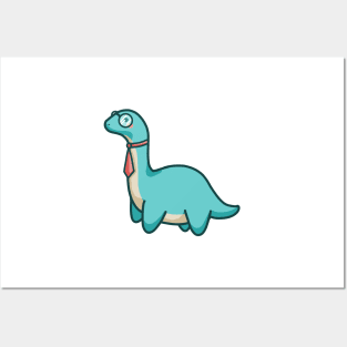 Cute dino, Professional long neck, Dinosaurus. Posters and Art